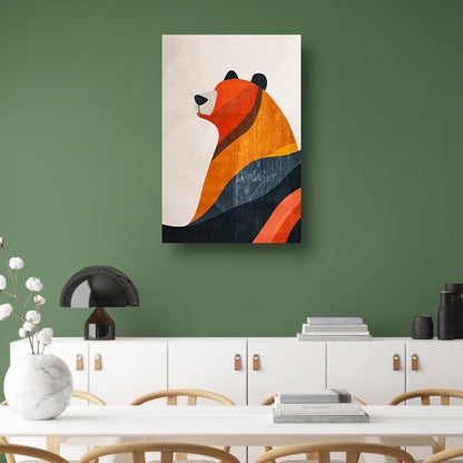 Minimalistisch Beer met Aardse Kleuren canvas