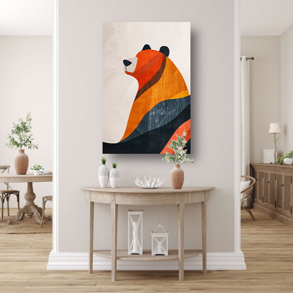 Minimalistisch Beer met Aardse Kleuren canvas