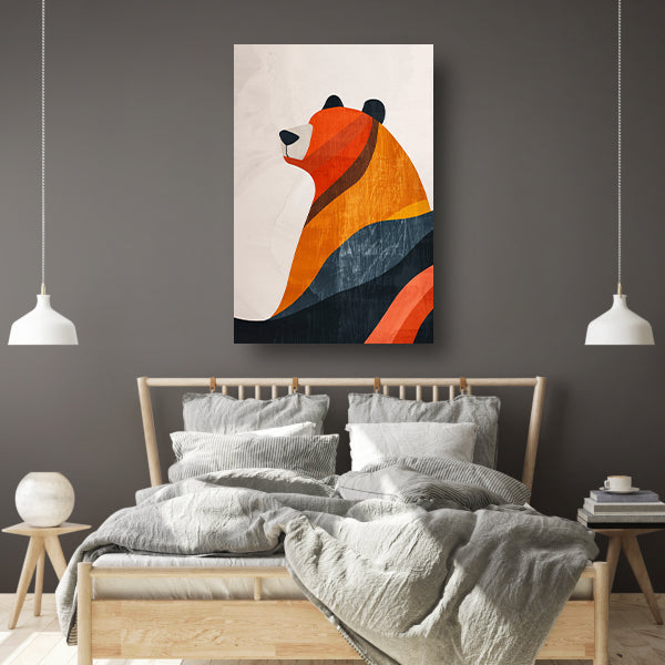 Minimalistisch Beer met Aardse Kleuren canvas