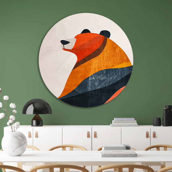 Minimalistisch Beer met Aardse Kleuren forex muurcirkel