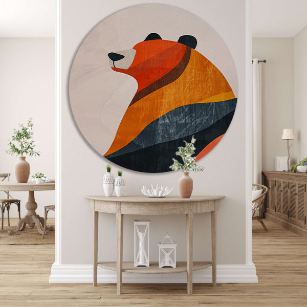 Minimalistisch Beer met Aardse Kleuren forex muurcirkel