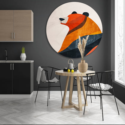 Minimalistisch Beer met Aardse Kleuren forex muurcirkel