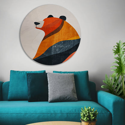 Minimalistisch Beer met Aardse Kleuren forex muurcirkel