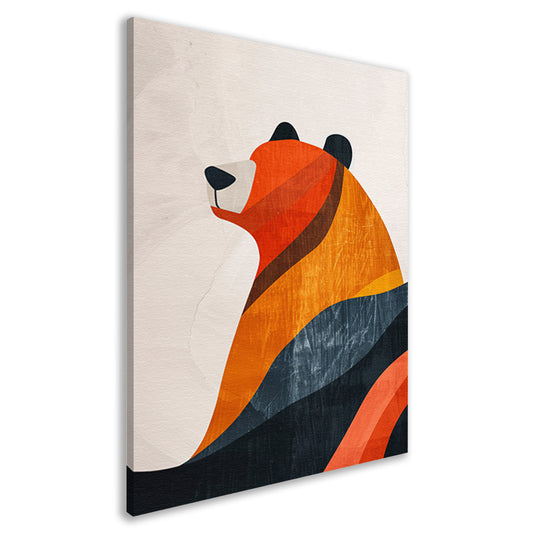 Minimalistisch Beer met Aardse Kleuren canvas