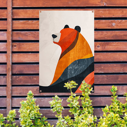 Minimalistisch Beer met Aardse Kleuren tuinposter