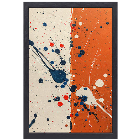 Abstract  met Kleurrijk verfspatten canvas met baklijst