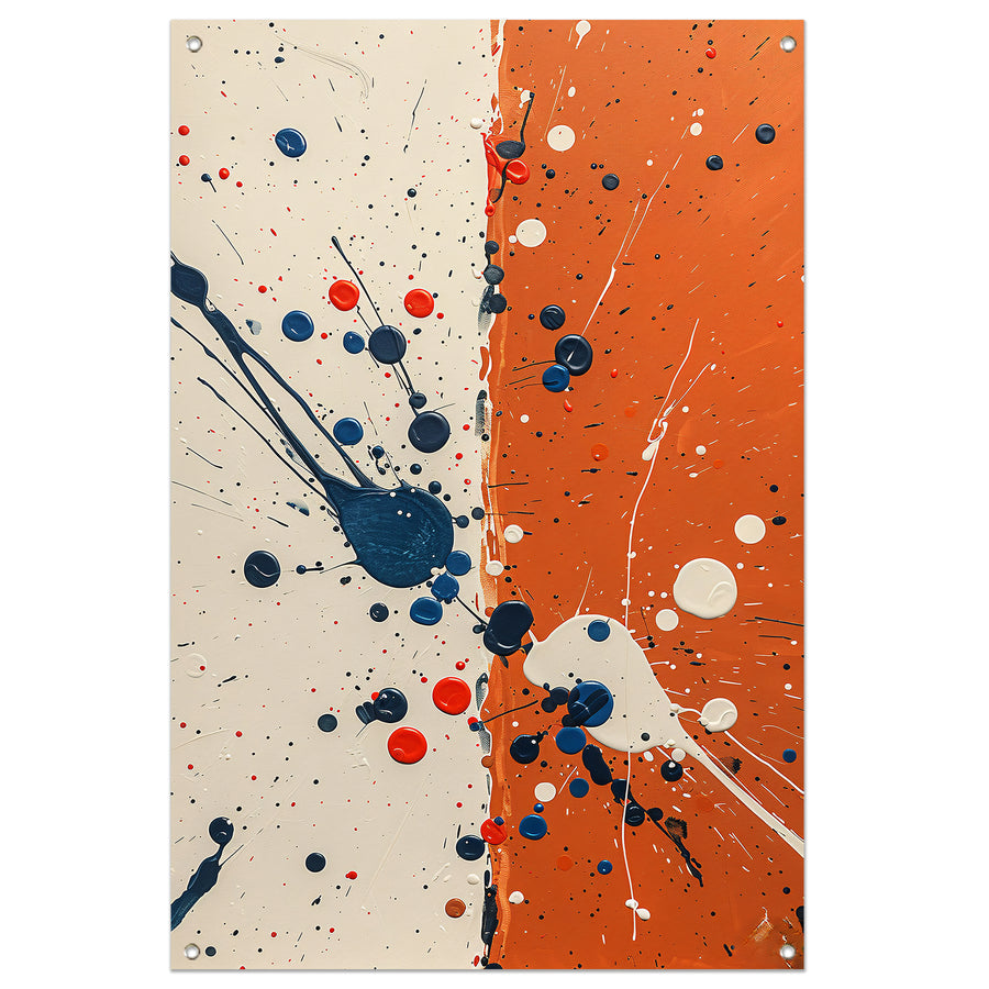 Abstract  met Kleurrijk verfspatten tuinposter