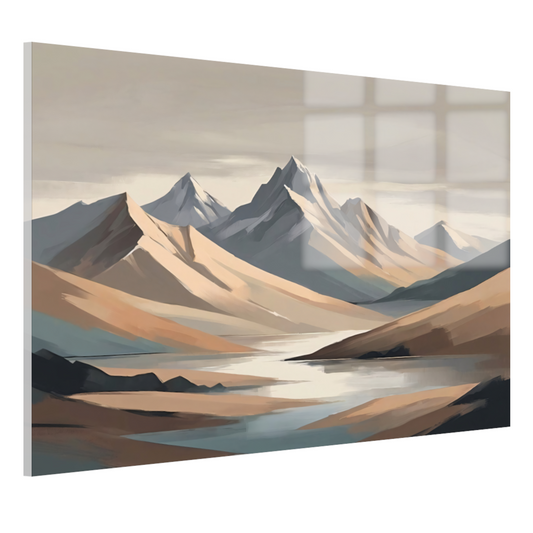 Stille Reflecties van Minimalistische Bergtoppen acrylglas