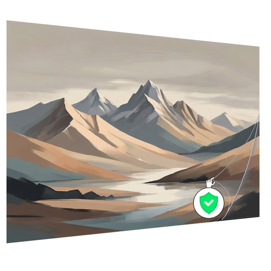 Stille Reflecties van Minimalistische Bergtoppen poster