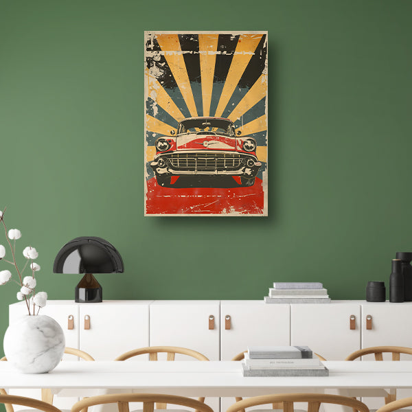 Klassieke Auto in Retro Stijl Poster acrylglas