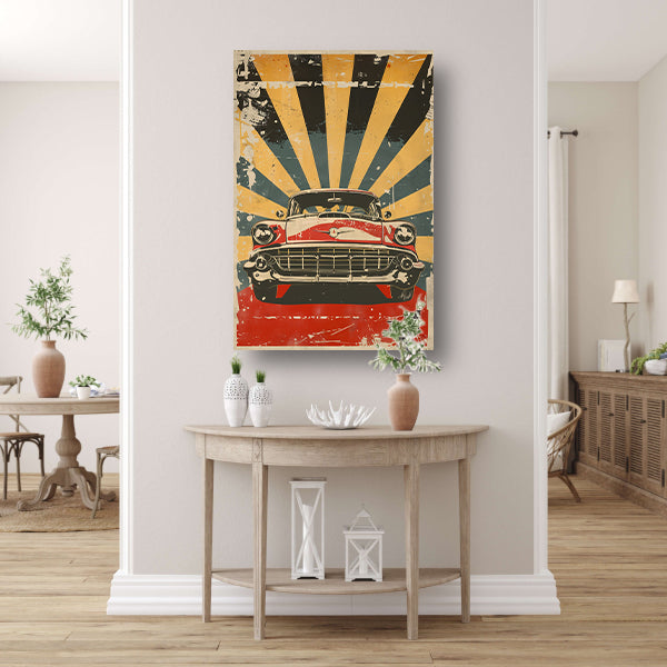 Klassieke Auto in Retro Stijl Poster acrylglas