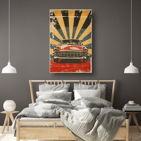 Klassieke Auto in Retro Stijl Poster acrylglas