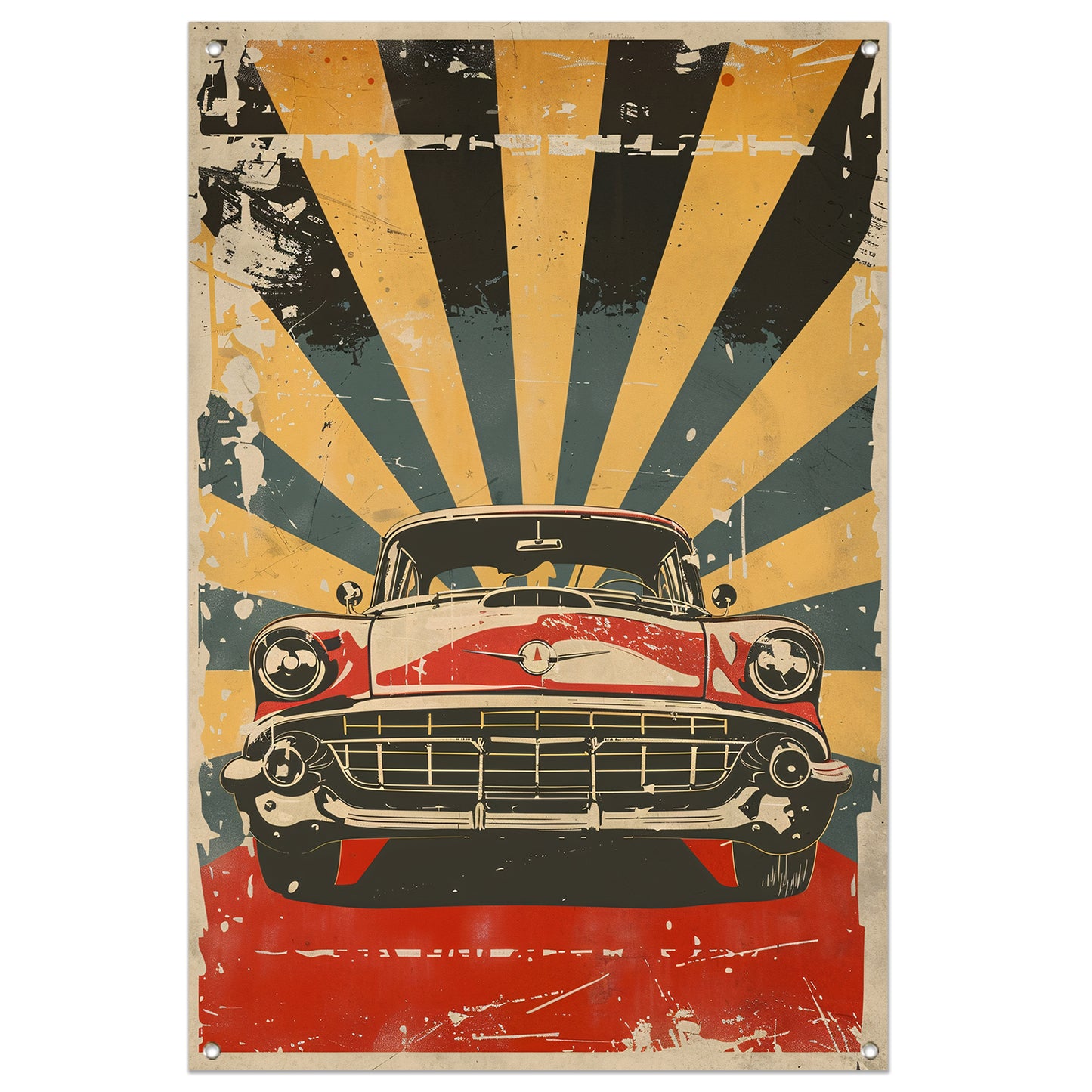 Klassieke Auto in Retro Stijl Poster tuinposter