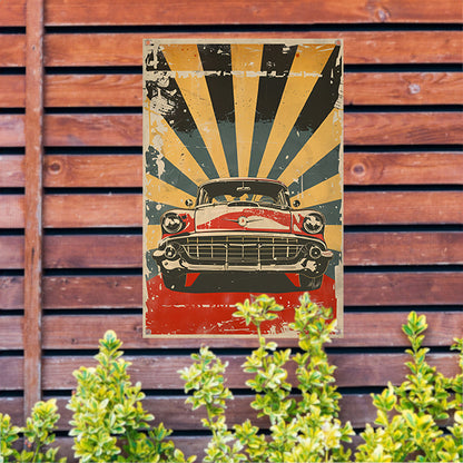 Klassieke Auto in Retro Stijl Poster tuinposter