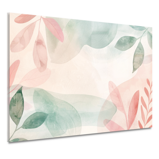 Abstract Aquarel Bladeren in Pastelkleuren acrylglas