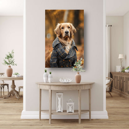 Gouden Retriever in Tweed Jas poster