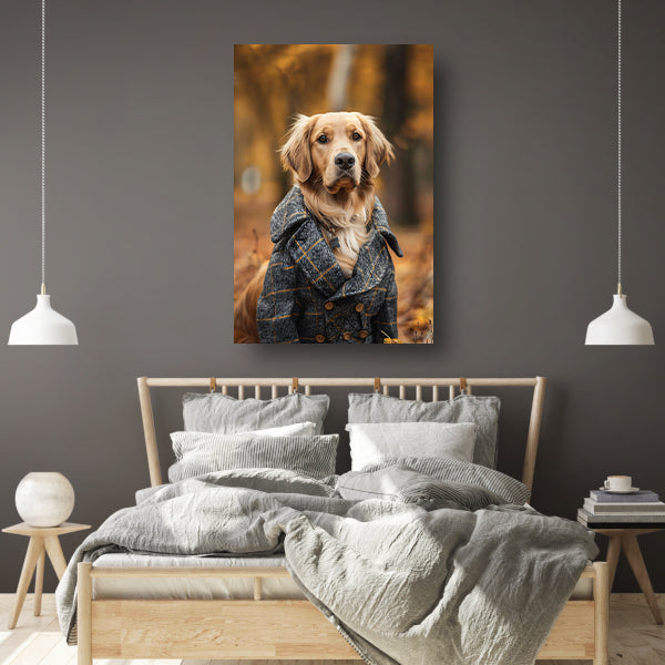 Gouden Retriever in Tweed Jas poster