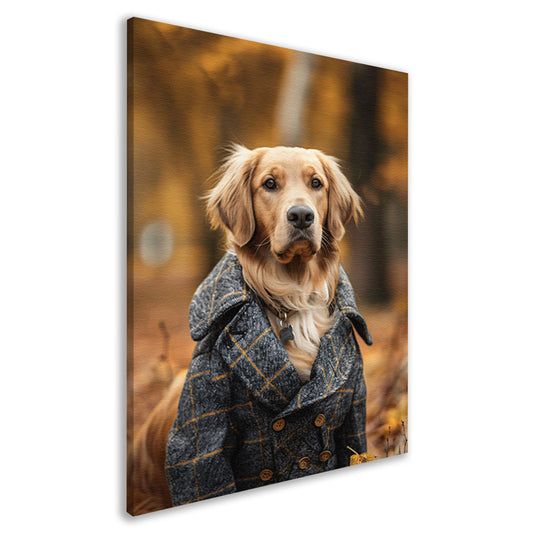 Gouden Retriever in Tweed Jas canvas