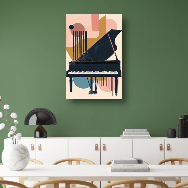 Abstract Piano in Levendige Kleuren canvas met baklijst