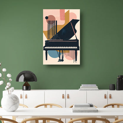 Abstract Piano in Levendige Kleuren canvas met baklijst