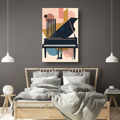 Abstract Piano in Levendige Kleuren canvas met baklijst