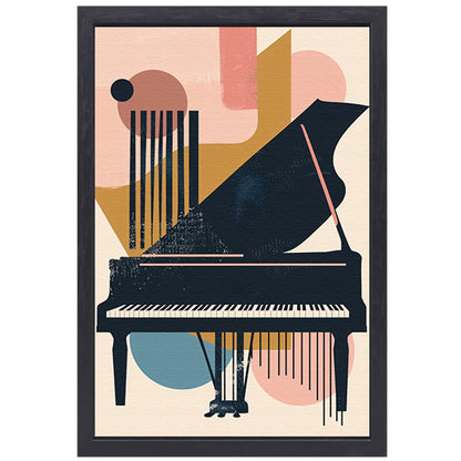 Abstract Piano in Levendige Kleuren canvas met baklijst