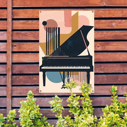 Abstract Piano in Levendige Kleuren tuinposter