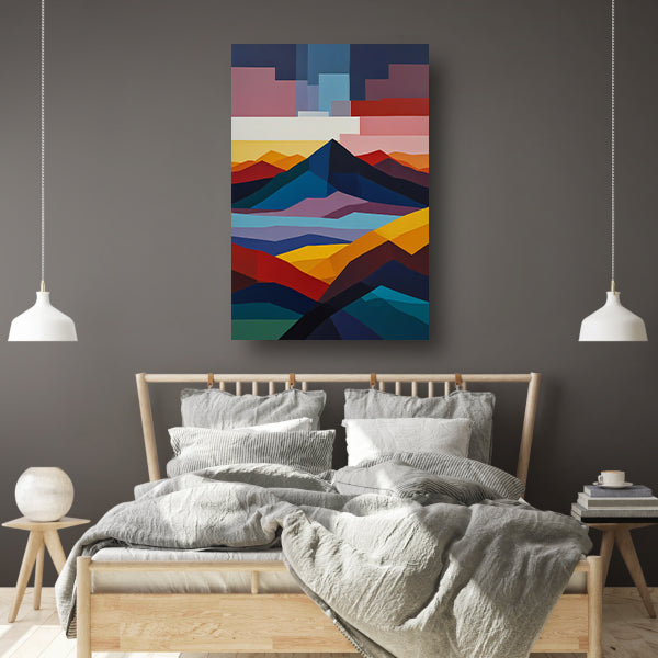 Geometrische Abstractie van een Berglandschap poster