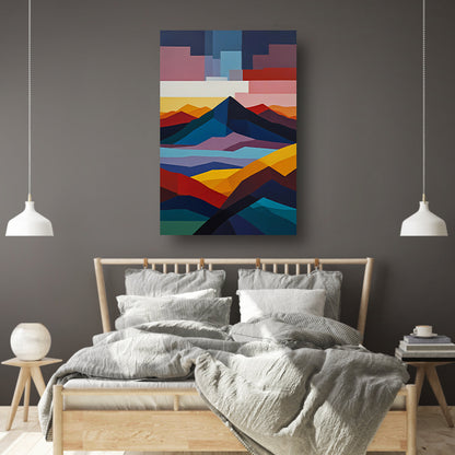 Geometrische Abstractie van een Berglandschap poster