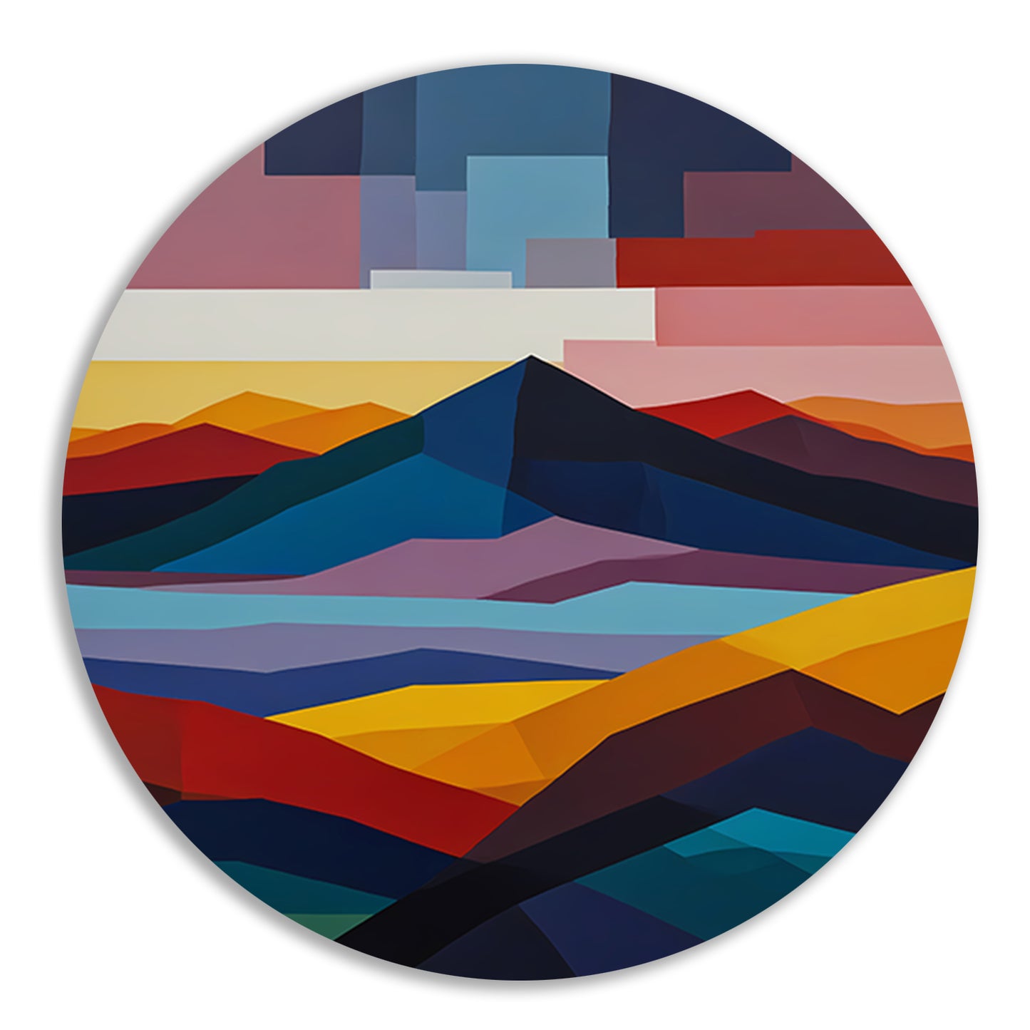 Geometrische Abstractie van een Berglandschap forex muurcirkel