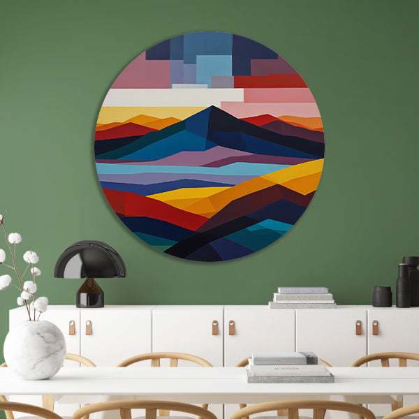 Geometrische Abstractie van een Berglandschap forex muurcirkel