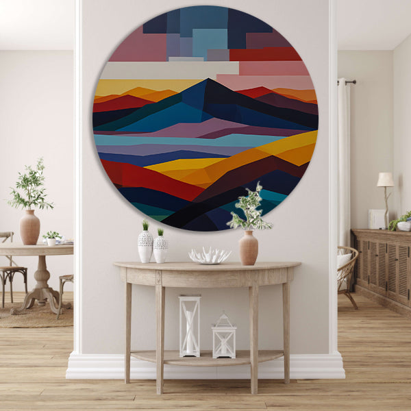 Geometrische Abstractie van een Berglandschap forex muurcirkel