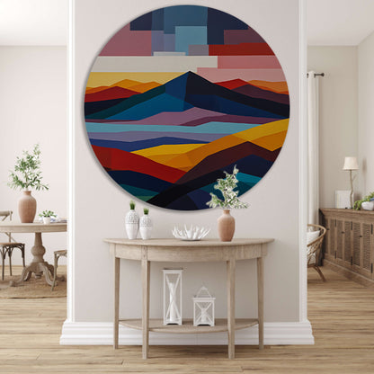 Geometrische Abstractie van een Berglandschap forex muurcirkel