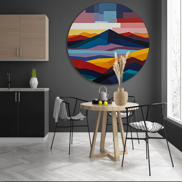 Geometrische Abstractie van een Berglandschap forex muurcirkel