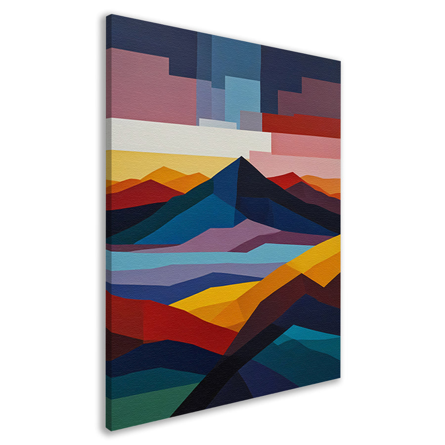 Geometrische Abstractie van een Berglandschap canvas