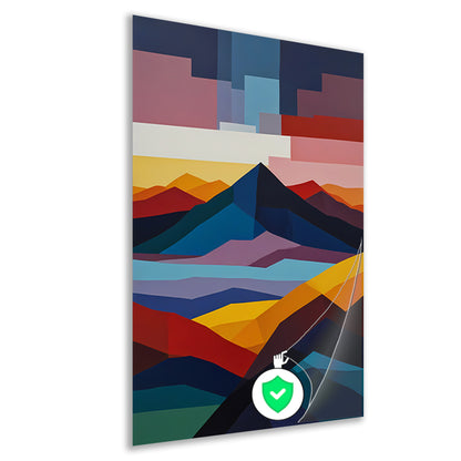 Geometrische Abstractie van een Berglandschap poster