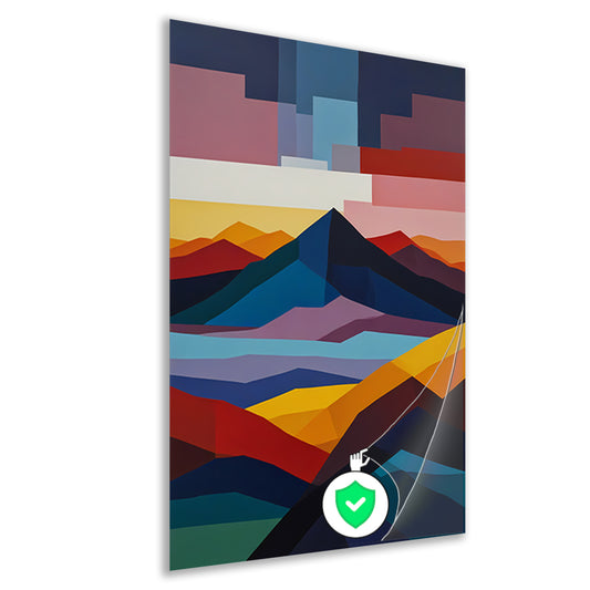 Geometrische Abstractie van een Berglandschap poster