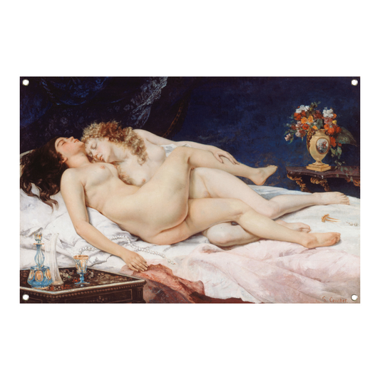 De slapers - Gustave Courbet tuinposter