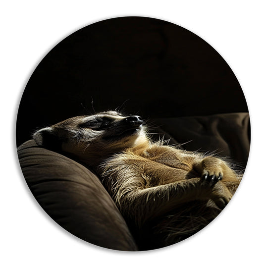 Slapende Meerkat op Bank forex muurcirkel