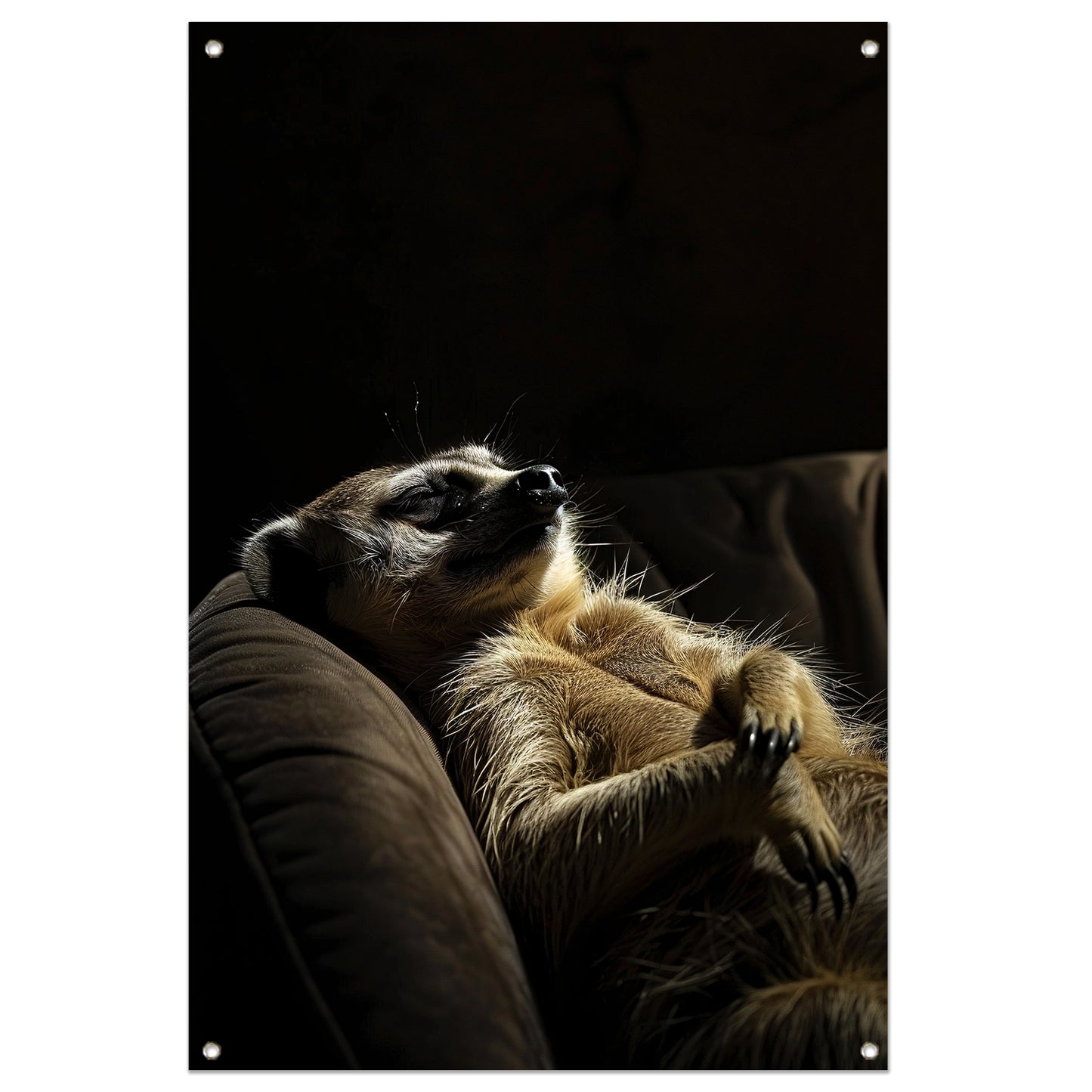 Slapende Meerkat op Bank tuinposter