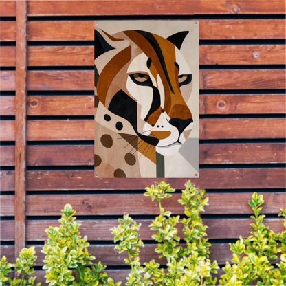 Moderne Art Deco Luipaard in Geometrische Stijl tuinposter