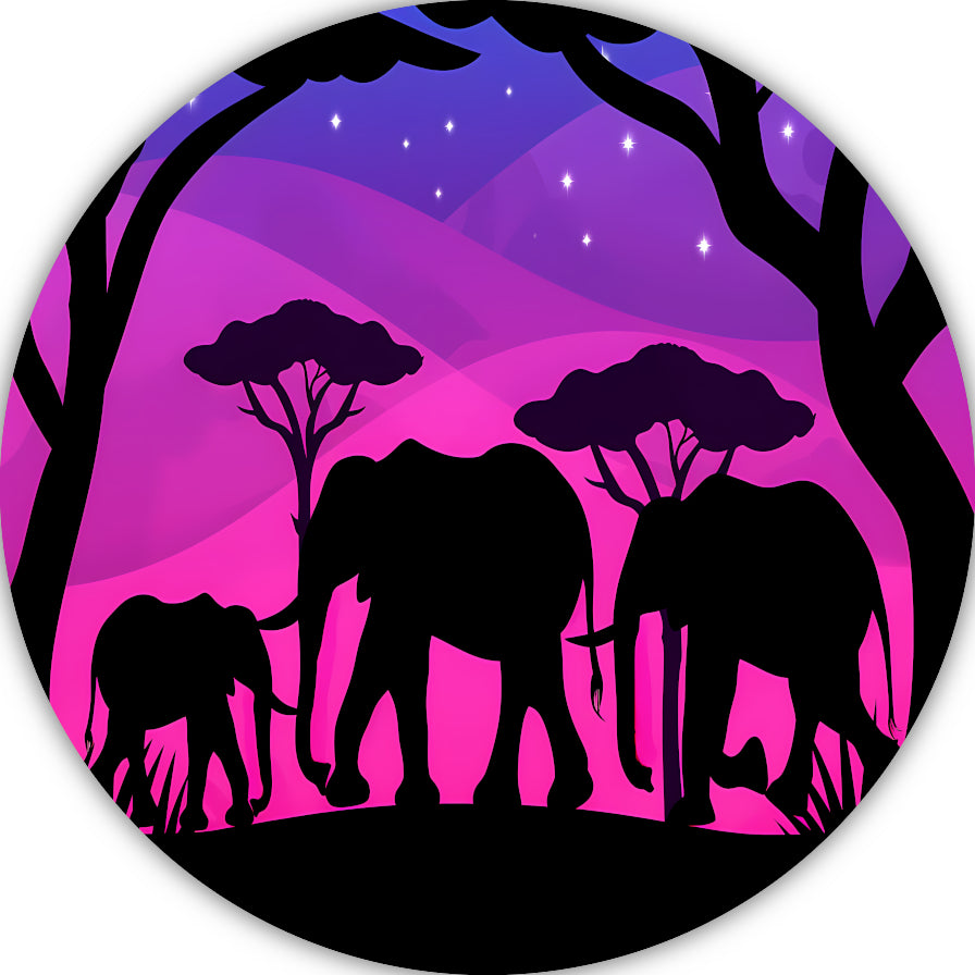 Olifanten silhouettes savanne zonsondergang forex muurcirkel