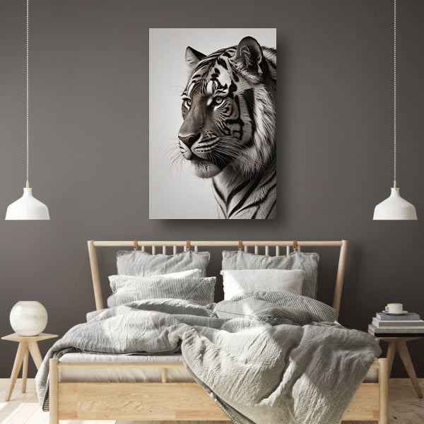 Majestueuze Tijger in Zwart-Wit canvas