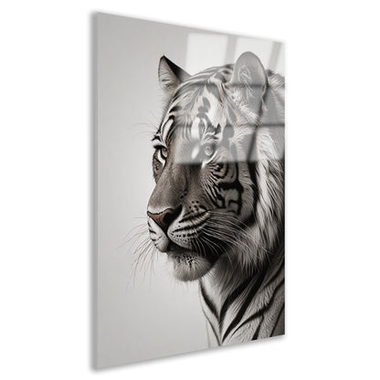Majestueuze Tijger in Zwart-Wit acrylglas