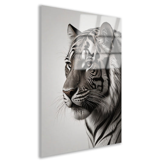Majestueuze Tijger in Zwart-Wit acrylglas