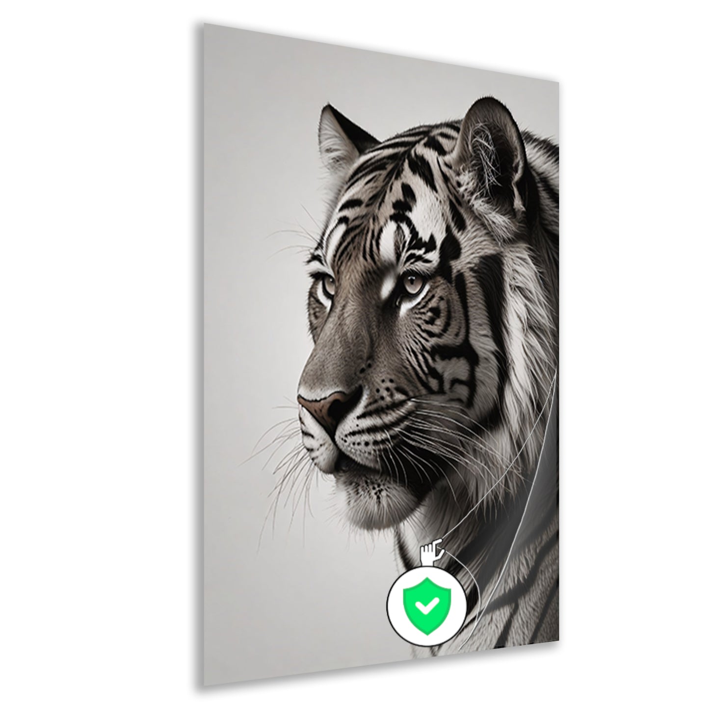 Majestueuze Tijger in Zwart-Wit poster