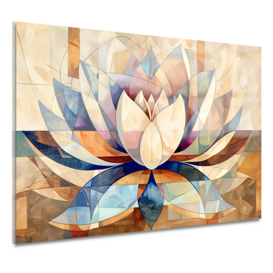 Abstracte Geometrische Lotus in Kleur acrylglas