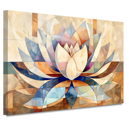 Abstracte Geometrische Lotus in Kleur canvas