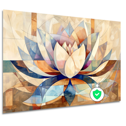 Abstracte Geometrische Lotus in Kleur poster