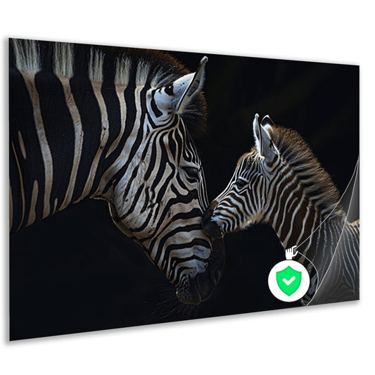 Intiem moment tussen twee zebras poster